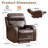 35.83" W Classic Top Genuine Leather Power Recliner Chair With Adjustable Headrest, USB Charging & Wireless Charging-389612291