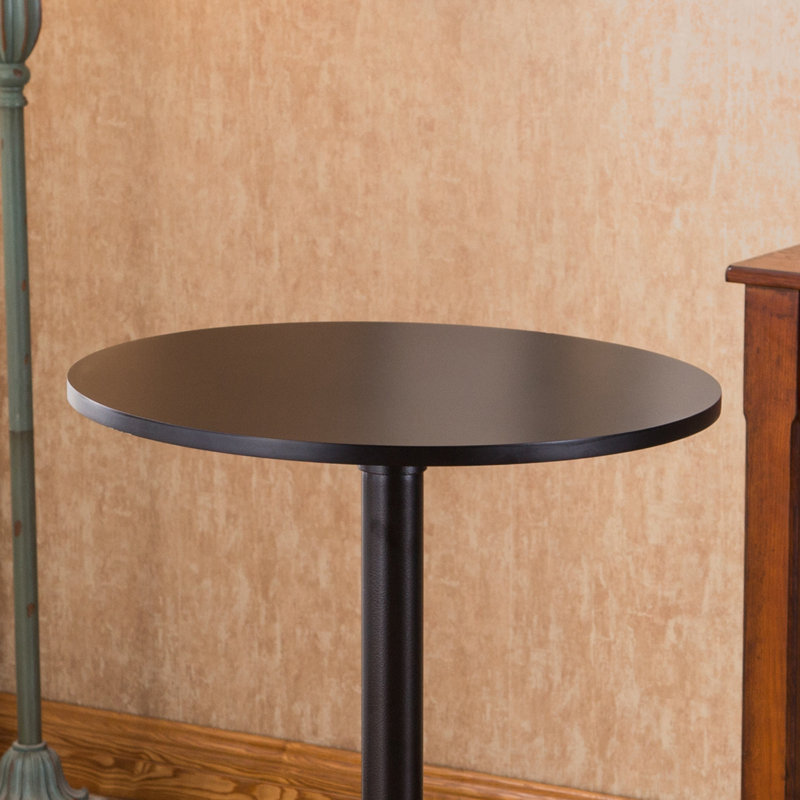 Table de bout à hauteur réglable en métal avec plateau en métal Latéral Latéral, H 40 po x l 24 po x P 24 po, Noir, Noir