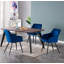 Yerres 4 Person Dining set - a Rectangular Wooden Dining Table with Metal Legs and a Set of 4 Quilted Velvet Dining Chairs for Dining Room - Modern Dining Table Set-1718480818-1718480824