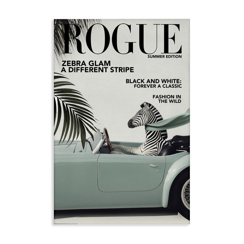 Art mural sur toile Rogue Zebra, design par Annabelle Hall, H 24 po x l 16 po
