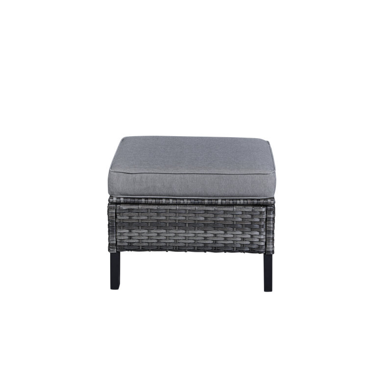 Repose-pieds d'extérieur avec coussin Naresa, Gris