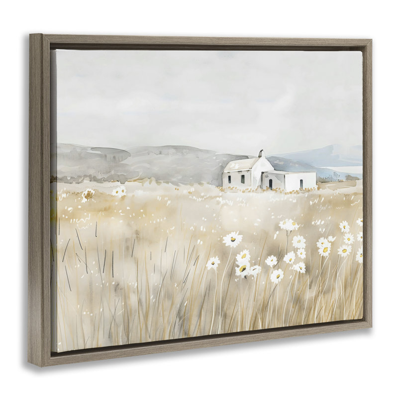 Rustic Landscape Pasture Floating Frame, design by Creative Studio, Montalcino Elm Floater Frame, 17" H x 21" W