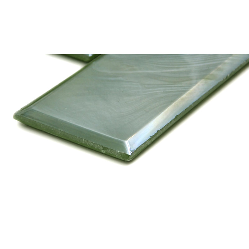 Splash™ Moss 12" x 13" Glass Brick Joint Mosaic Tile