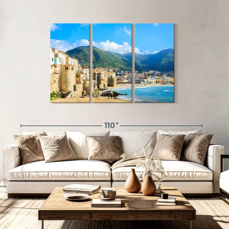 Gillard Cefalu, bord de mer, H 48 po x l 74 po
