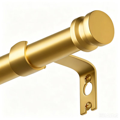 Heavy Duty Adjustable Curtain Rod - Sturdy Modern Metal Drapery Single Window Rod Set with Decorative Finials