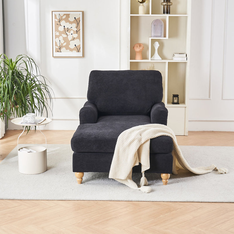 Chaise longue surdimensionnée, Polyester noir