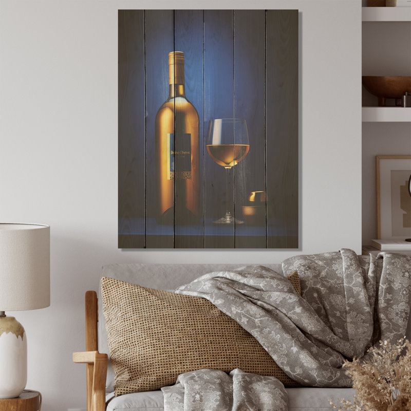 Mead Mystique - Panneau mural en bois de vin sur bois de pin naturel, H 32 po x l 24 po