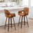 Youngstown Upholstered Swivel Counter Stool With Wood Frame-123200648