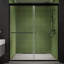 Porte de douche coulissante double encadrée 56 "- l 60" x H 70 "- verre transparent, certifié par la SGCC-88467084