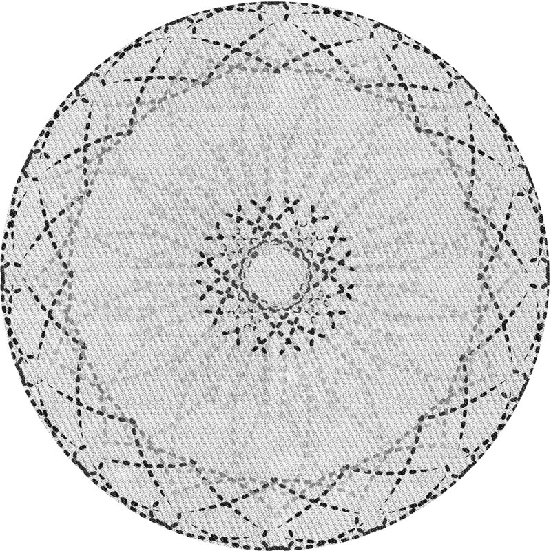 Tapis gris tissé à la machine, Rond 4 pi
