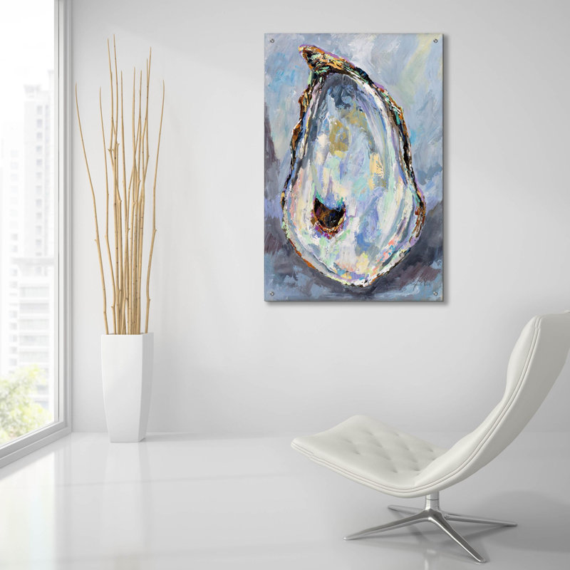 «Gray Oyster» par Jeanette Vertentes, art mural en verre acrylique, H 36 po x l 24 po x P 0,2 po