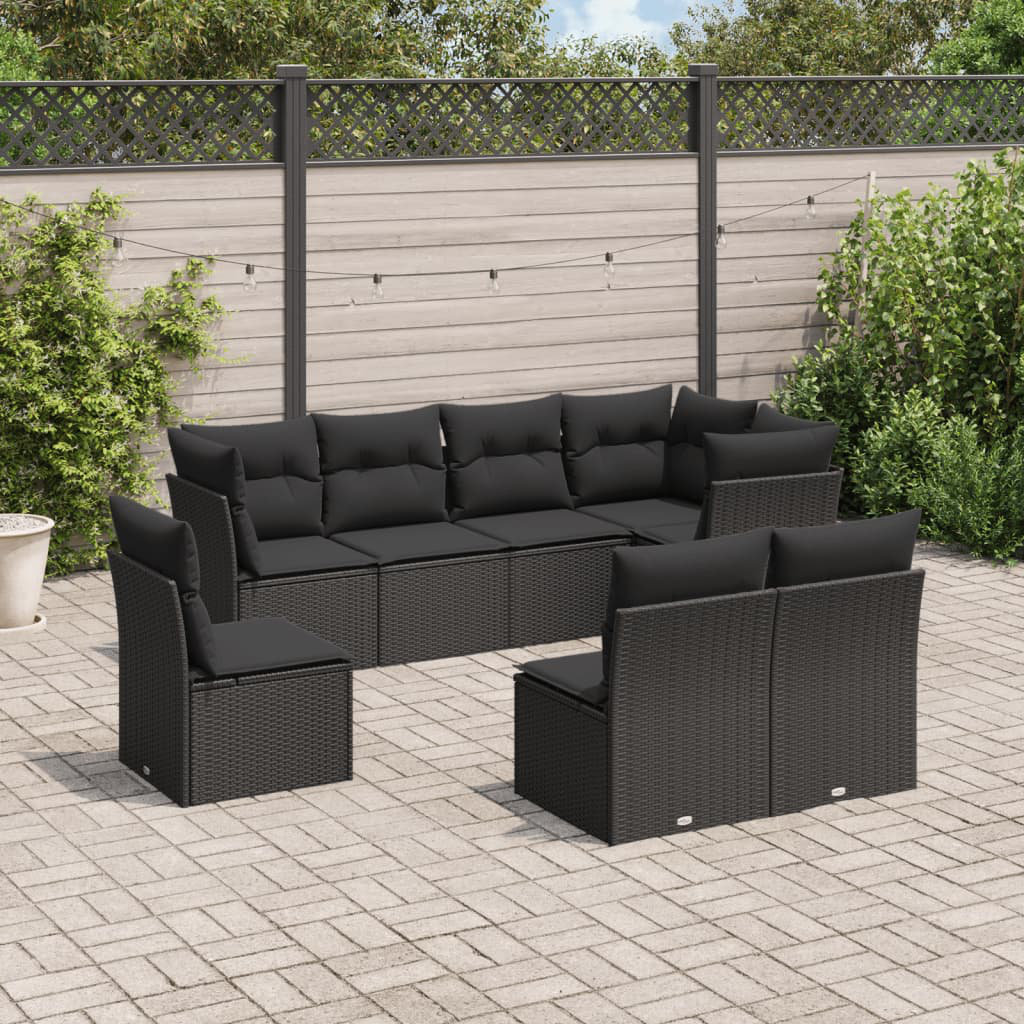 Vidaxl 8-Tlg. Garten-Sofagarnitur Mit Kissen Poly Rattan