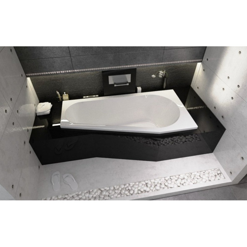 x 1350mm Soaking Acrylic Bathtub, 75cm H x 170cm L x 135cm D