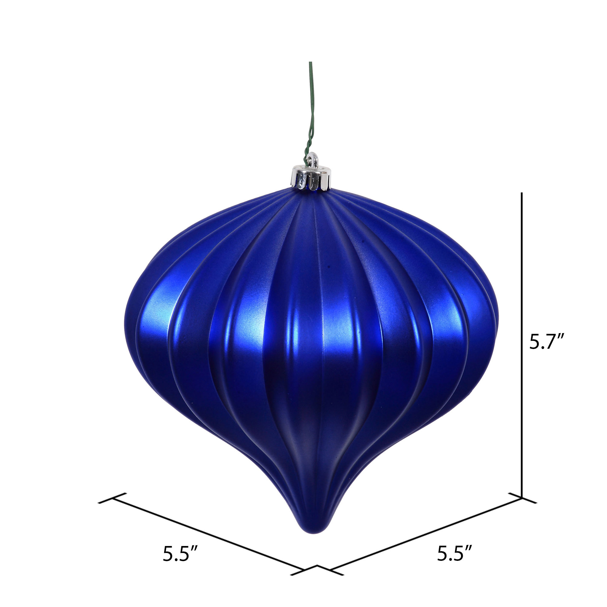 5.7" Onion Christmas Ornament UV, Coba Light Blue