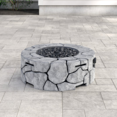 Fehime Round Concrete Propane Smokeless Fire Pit