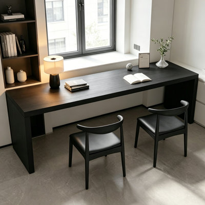 Bureaux rectangulaires modernes en bois massif noir