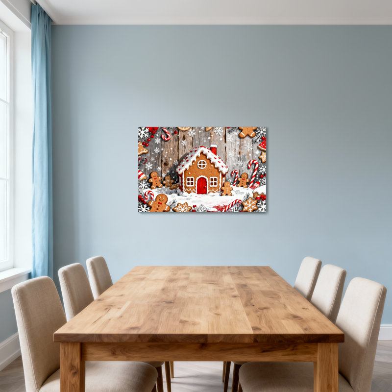 Christmas Gingerbread House Winter Scene Pattern