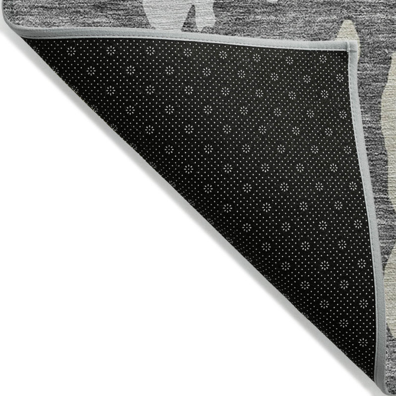 Tapis intérieur lavable abstrait 8 pi x 10 pi gris
