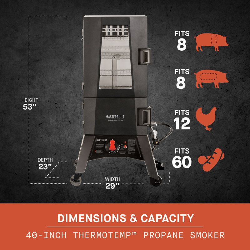 Fumoir au propane thermotemp 40 pouces Masterbuilt