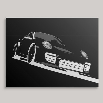 Impression d'art graphique «911 GT2 Night» par Deschamps, H 12 po x l 16 po x P 1,5 po, Toile