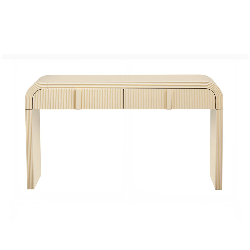 Console avec 2 tiroirs de rangement, Crème abricot