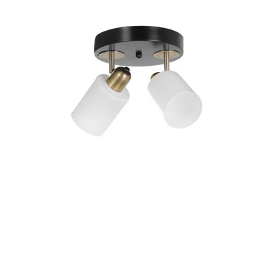 Modern Chandelier with Metal Body & Glass Cap, 14.0 x 7.9 inches | Electrostatic Oven Dried Paint | E27 Socket, Max 40W | Black & White Colors | Perfect for Hotels & Scandinavian Decor | Stylish Lighting Fixture