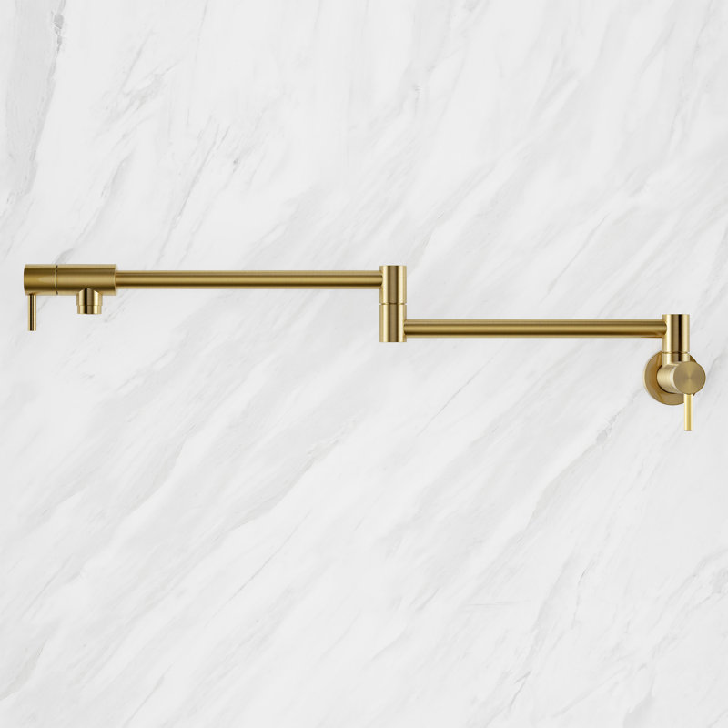 Ivy Retractable Wall-Mounted Pot Filler, Brushed Gold