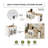 80-inch Expandable Kitchen Island with Dining Table, Solid Wood Grain Countertop with Power Outlet, Mobile Storage Cart with Cabinet & 2 Drawers, White