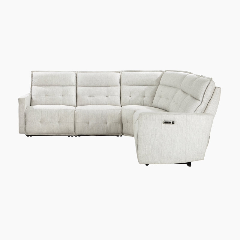 Canapé modulaire inclinable électrique en tissu texturé 5 pièces de 100,5 po Niehaus