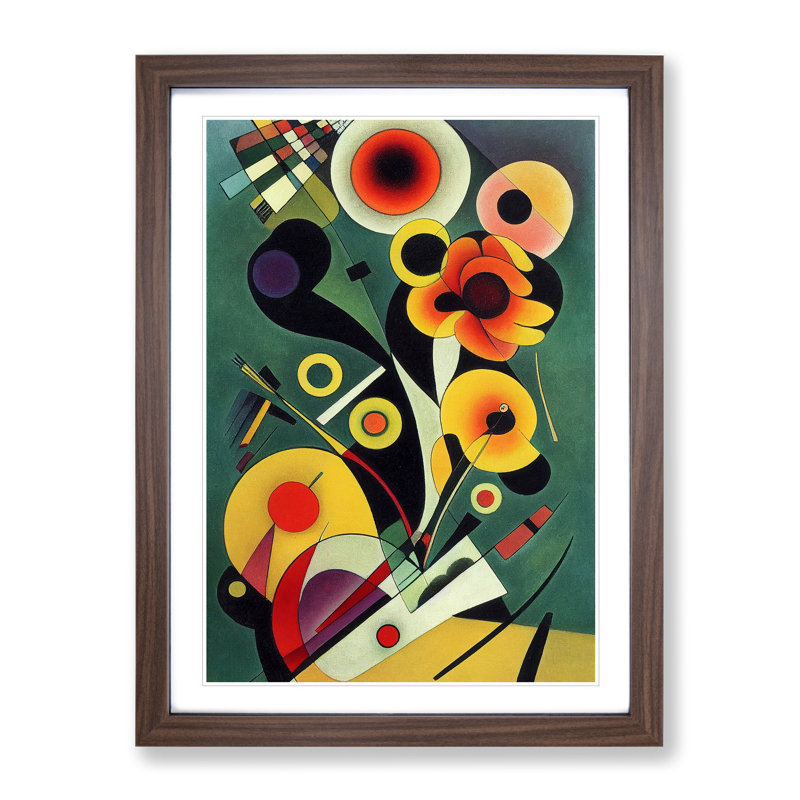 XV1022-5350X Wondrous Flowers No.5 - Single Picture Frame Print, 64cm H x 46cm W, Walnut Framed