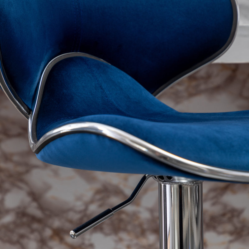  Tabouret de bar rotatif ajustable Annetra, Bleu