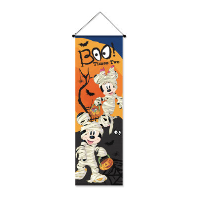 Bannière 15 po x 47 po Boo Times de Disney Mickey Mouse Mouse et Minnie Mouse Mouse