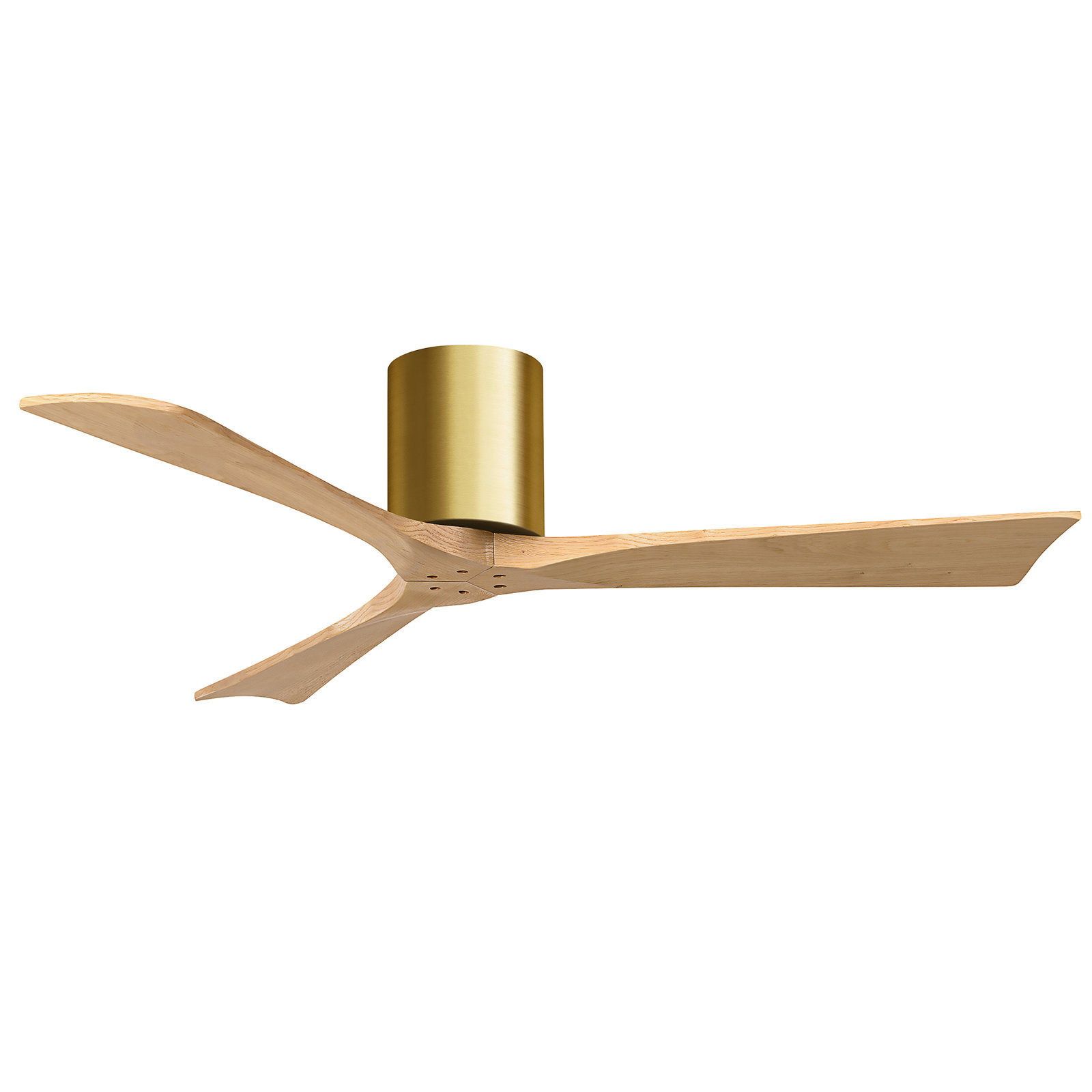 Olivier 3 Blade Ceiling Fan, Brushed Brass, Light Maple Tone, 52"