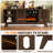 70" Fireplace Tv Stand For Tvs Up To 80", Mid Century Modern Entertainment Center With 36" Electric Fireplace, Media Console With Sliding Slatted Doors-524176478