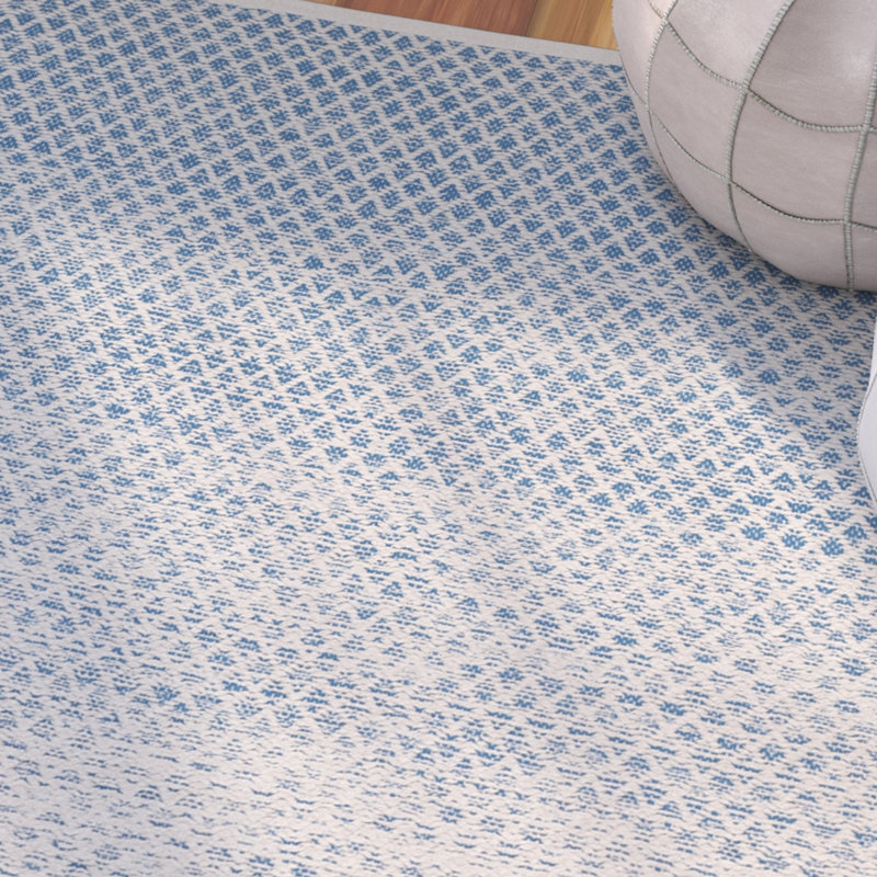 Aitken Hand Woven Cotton Geometric Rug, Square 8'
