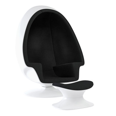 Modholic Alpha Egg Chair & Ottoman, Black