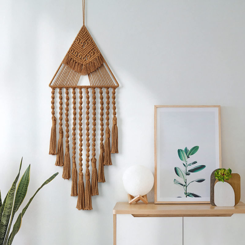 Handmade Wall Decor on Cotton, Brown