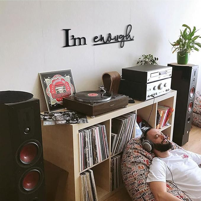 «I'm Enough», art mural en métal - citation de motivation