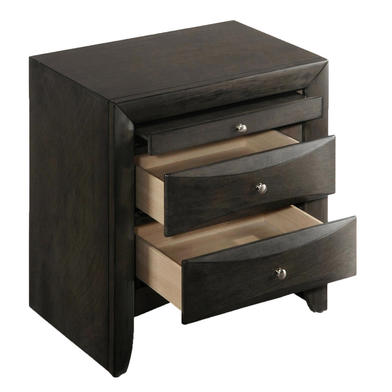 Table de chevet 2 tiroirs Grey Oak, Chêne