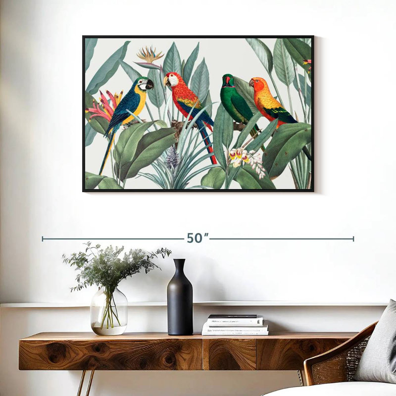 Brampt Tropical Safari Parrots, 25" H x 37" W