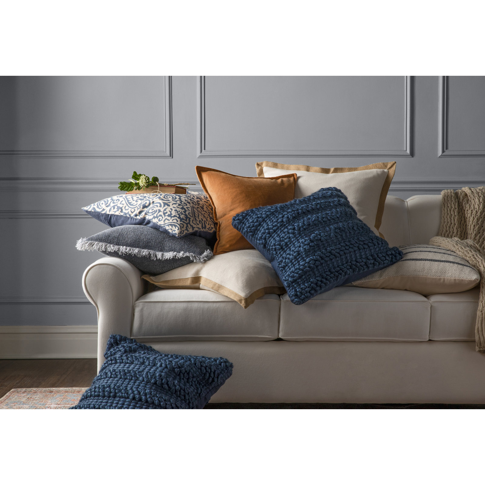 Edgar 22" x 22" Pillow Cover, Camel, Polyester/Polyfill, 18"H x 18"W