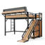 Lit mezzanine en métal avec glissade et solutions de rangement intégrées-1670608173