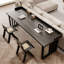 Bureau rectangulaire en bois massif noir-108772212