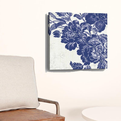 «Blue Toile Rose», impression murale sans cadre