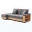 Canapé-lit convertible, canapé-lit double pliant multifonctionnel, repose-pieds avec rangement et accoudoir avec boîte et tiroir, table rabattable avec 2 supports pour salon, appartement, bureau-972082663