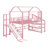 Metal House Loft Bed With Slide，Stairs And Storage Shelves-667102510
