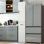 Grand garde-manger autoportant avec 1 porte et 3 tablettes de rangement coulissantes multifonctionnelles pour la vie organisée