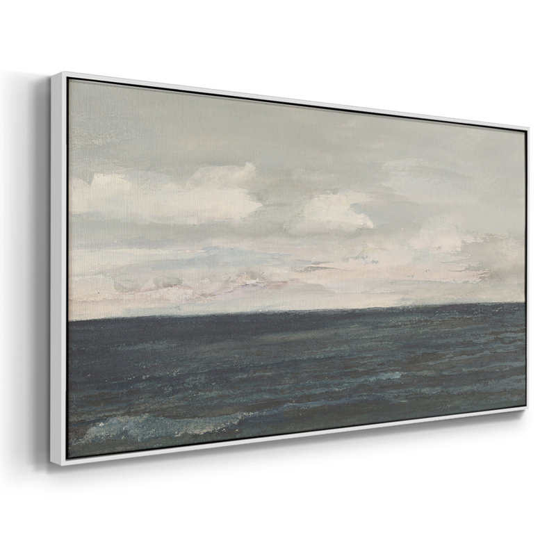 Série nautique-CECCXXX-III - Toile tendue avec châssis encadré - Prêt à être accroché, H 25 po x l 49 po, Blanc
