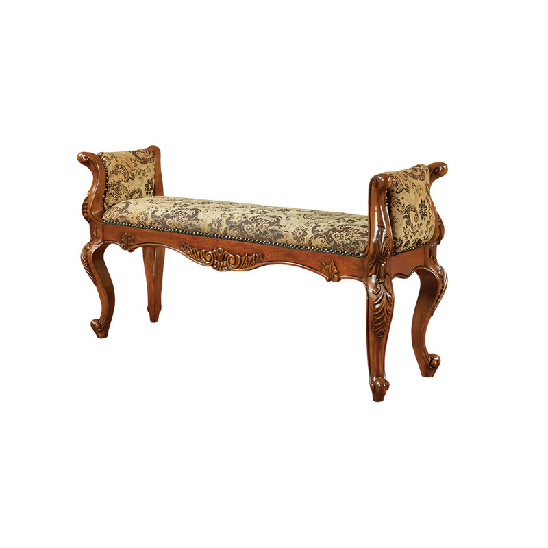 Chenille Upholstered Bench, 27.16" H x 50.39" W x 19.68" D