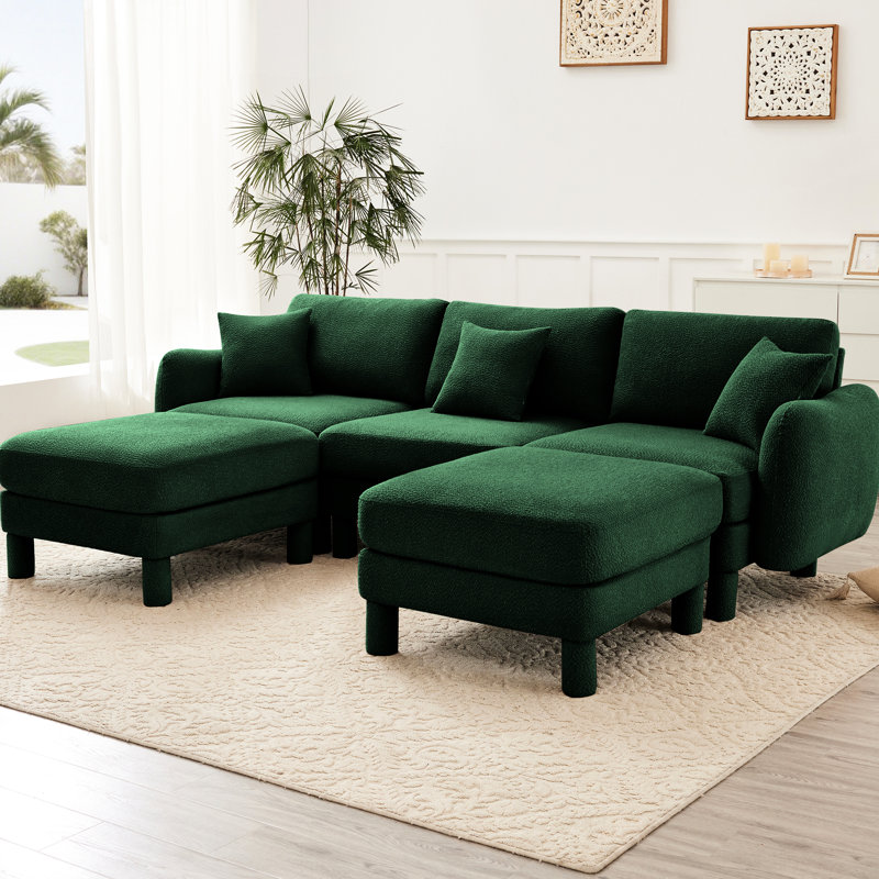 Canapé modulaire en tissu Boucle, Green
